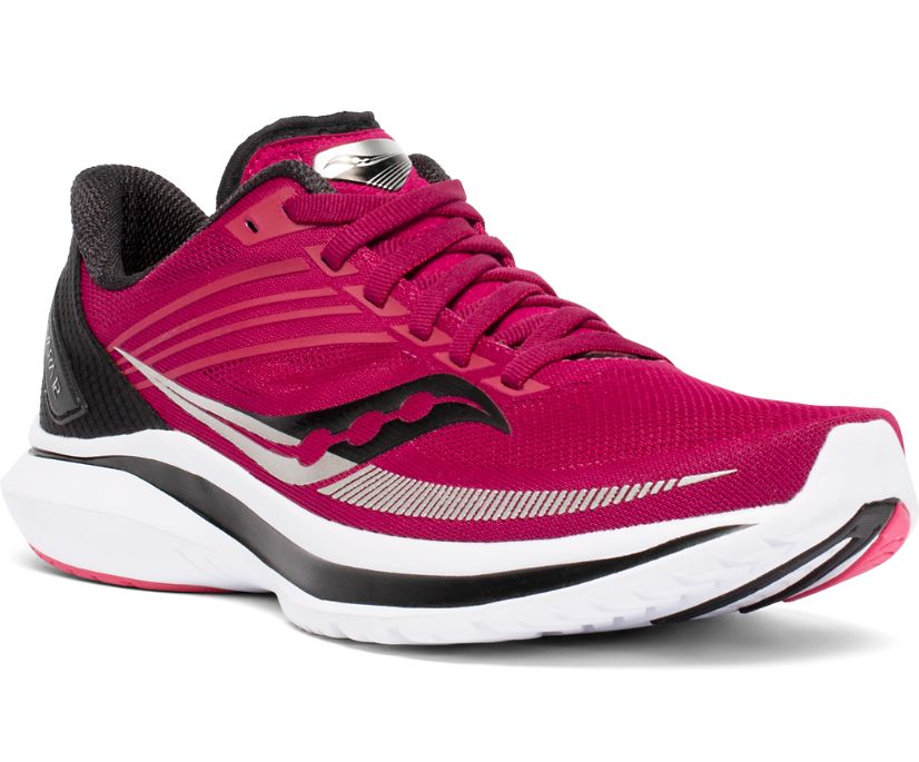 Women's Saucony Kinvara 12 Running Shoes Pink / Silver | Singapore 169DFMN